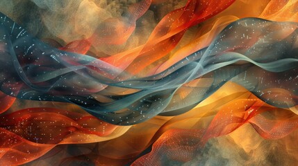 Obraz premium Abstract background with flowing, colorful, and transparent waves.