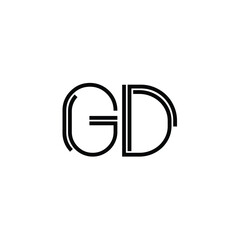 Obraz premium GD monogram logo design letter text name symbol monochrome logotype alphabet character simple logo