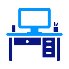 Silhouette office desk with drawer  vector icon design