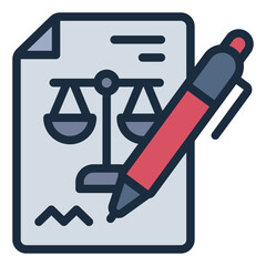 Legal Document Signing Agreement filled line icon