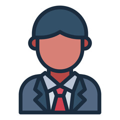 Male President Avatar filled line icon