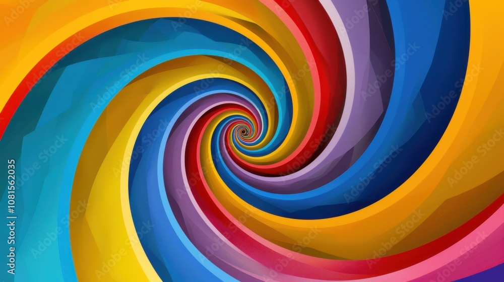 Poster colorful spirals expanding from the center outward, representing the growth and spreading influence 