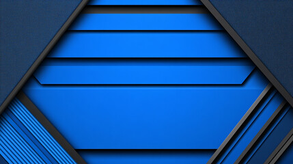 Fototapeta premium Abstract geometric background with blue and black stripes and rhombus.