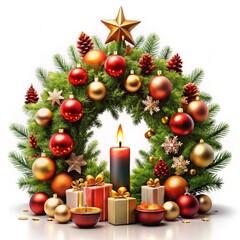 a christmas tree with a christmas tree and presents under it