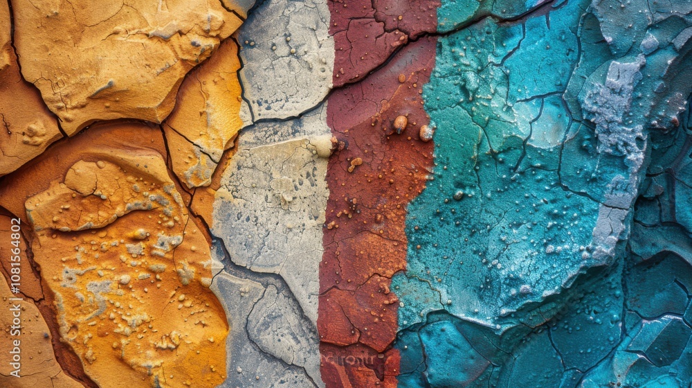 Aufkleber Embracing diversity with abstract patterns in warm and cool tones, symbolizing inclusiveness and collaboration, photography style