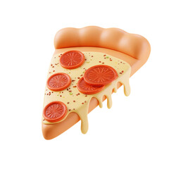 Cheesy Pizza Slice with Pepperoni and Gooey Toppings