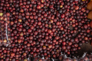 CAMU CAMU, AMAZONIAN FRUIT THAT GROWS ON THE BANKS OF RIVERS, DELICIOUS RED FRUIT KNOWN AS CAMU CAMU, DELICIOUS IN ICE CREAMS AND DESSERTS