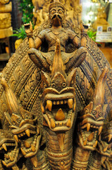 statue of garuda naga wood