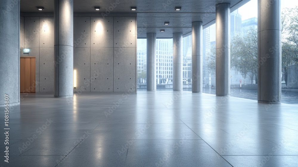 Poster raw and personal exploration of brutalist architecture in a realistic setting featuring minimalist i