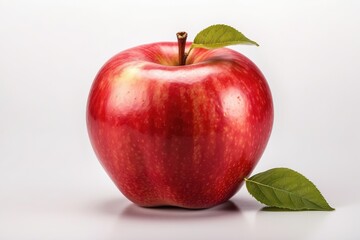 Gala apple with cut in half isolated on white background. Clipping path.