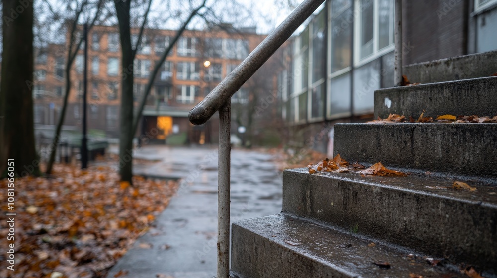 Poster capturing the essence of brutalism: a realistic view of raw architectural elements surrounded by nat