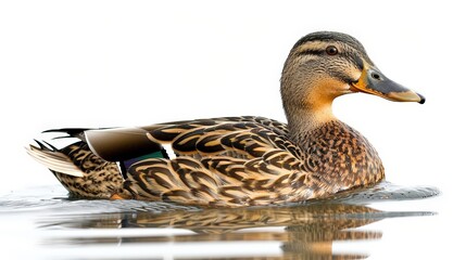 A Majestic Duck Gliding Smoothly Across Calm Waters with Vibrant Feathers and a Serene Aura