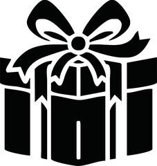 Gift box icons in Trendy Flat style. Gift boxes with ribbon icon. Gift box flat line silhouette 