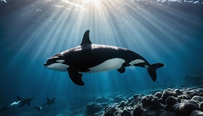 Fototapeta premium orca in the sea