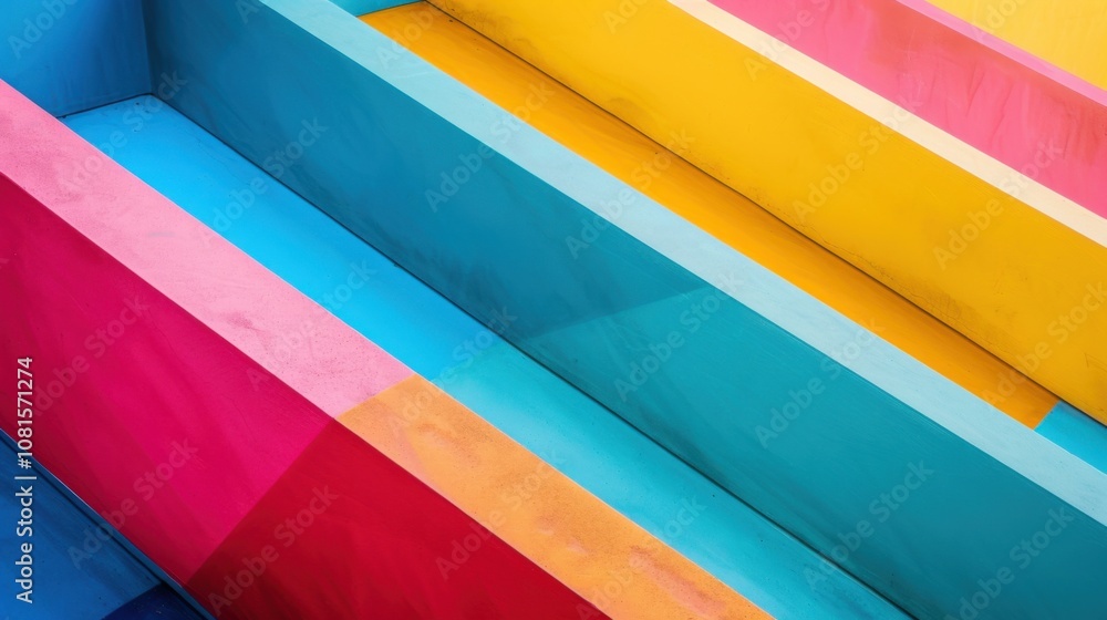 Poster Intersectional perspectives, depicted through intersecting planes in bold colors, symbolizing intersectionality and mutual understanding