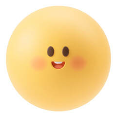 Fototapeta premium Happy Yellow Emoticon with a Wide Smile on White Background