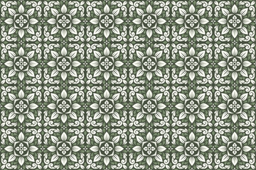 Soft Green Batik Seamless Pattern