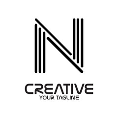 UNIQUE AND SIMPLE LETTER N LOGO TEMPLATE