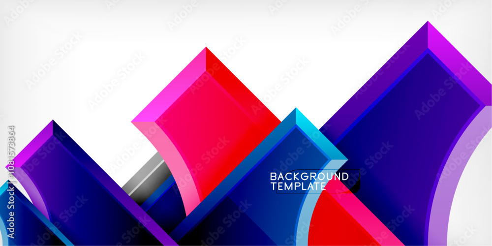 Poster Geometric design abstract background - circles and triangles
