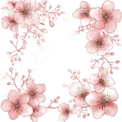 modern 2D doodle cartoon flower concept with open space for text, featuring whimsical floral and leafy elements on crisp white backgrounds.