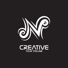 UNIQUE AND SIMPLE LETTER N LOGO TEMPLATE