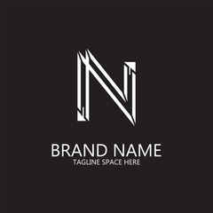 UNIQUE AND SIMPLE LETTER N LOGO TEMPLATE