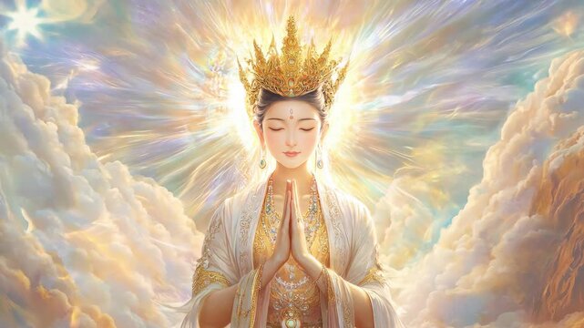 Avalokitesvara Bodhisattva with golden light