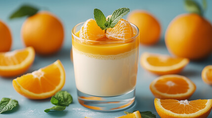 orange juice and fruits pudding 