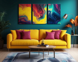 Nostalgic Retro Wave Wall Art Panels for Vintage Aesthetics