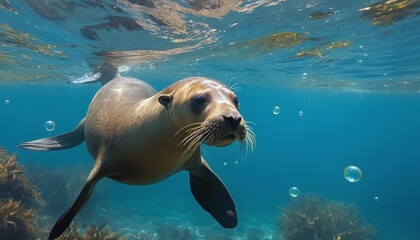 Fototapeta premium sea lion swimming