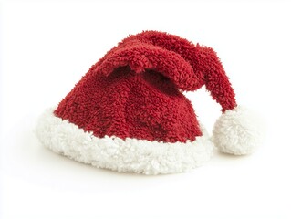 Festive Red Santa Hat with White Trim and Pom-Pom for Holiday Celebrations, Christmas Parties, and Seasonal Decorations