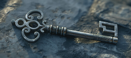 Naklejka premium a door key, metal, lock 1