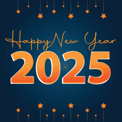 2025 Happy New Year Background Design. Vector Design.