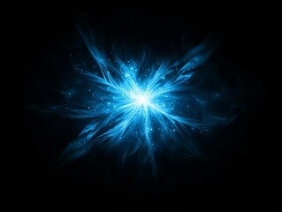 A cool icy blue flare with a sparkling center and soft glow, ideal for a winter or cosmic theme, icy blue flare