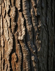 Naklejka premium Realistic Tree Bark Background with Deep Grooves and Textures