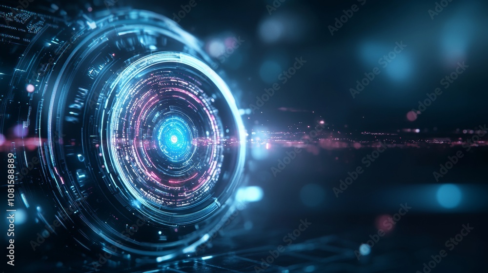Poster futuristic kinetic design featuring raw elements, advanced style with abstract visuals for personali