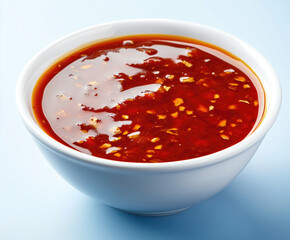 Bowl of red spicy sauce