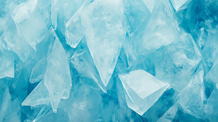 Obraz premium Close up of blue and white ice cubes.