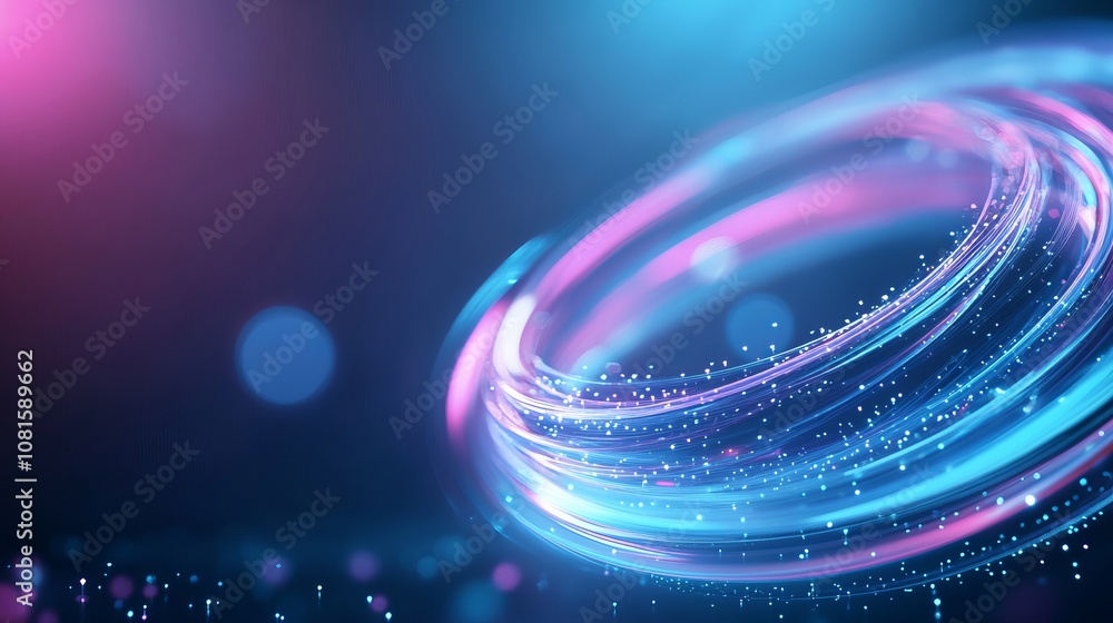 Poster abstract kinetic art style with vibrant colors and light trails, creating a dynamic atmosphere for p