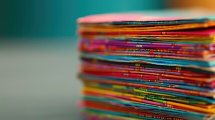 Discover a vibrant and nostalgic texture with a stack of colorful old comic books, perfect for vintageinspired designs.
