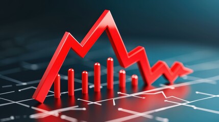 Analyze the latest stock market crash trends with digital graphs and charts illustrating financial losses and investment risks.