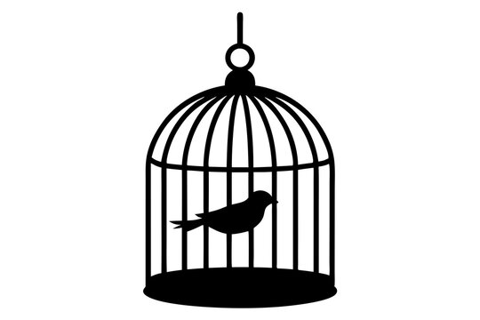 recommend clip art: Bird cage silhouette vector.