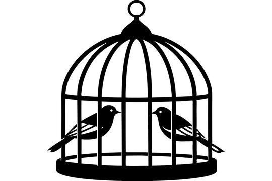 recommend clip art: Bird Cage Silhouette with Single Open Door.