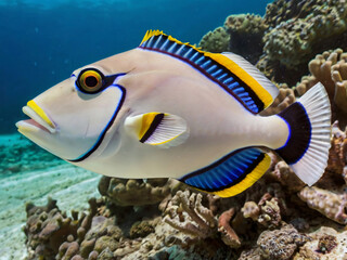 Picassofish in coral reef