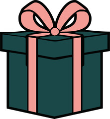 Present icon. Gift box icon. Flat style. Vector