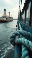 A boat is sailing in the ocean with the sun setting in the background