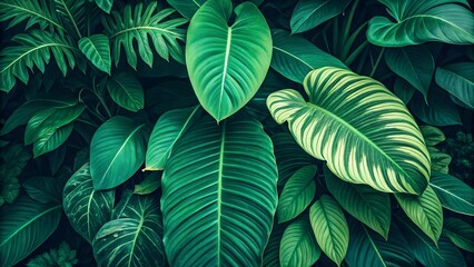 Obraz premium green leaves background