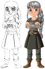 Confident Female Warrior Illustration