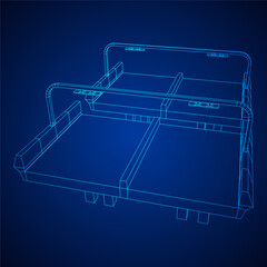 Wireframe Mesh Bridge Highway. Connection Structure. Digital Data Visualization Concept. Vector Illustration.