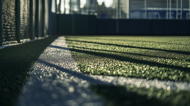 A baseball field's bullpen with focus on the pitching rubber and grass, outdoor setting with afternoon shadows, Dramatic style
